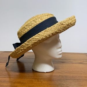 Helen Kaminski Classic 5 Hat with Navy Ribbon